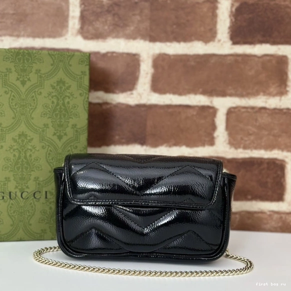 First bag ru belt GG bag-16.5*10*5cm Gucci Marmont 0715